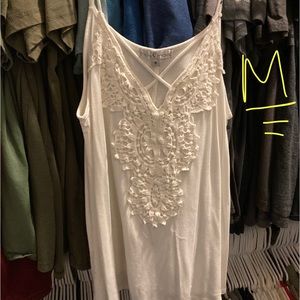 Criss Cross White Tank Top